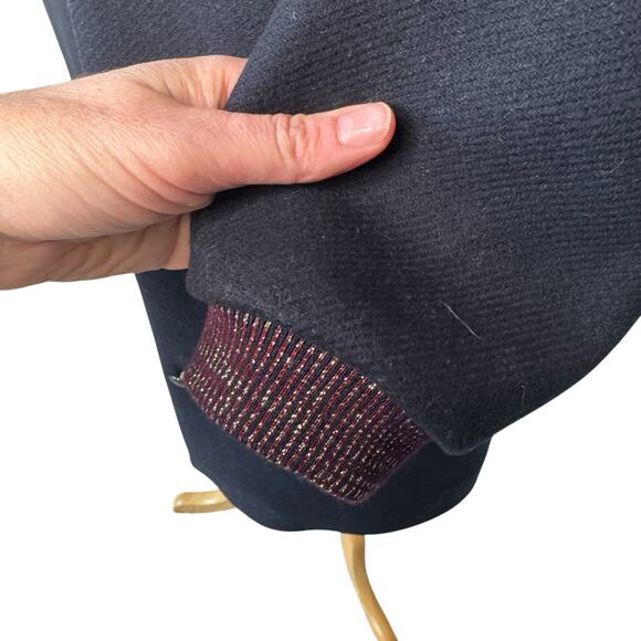 Des Petits Hauts MAURICETTE Stadium Coat Wool Marine Navy Size 1/Small - Picture 10 of 13